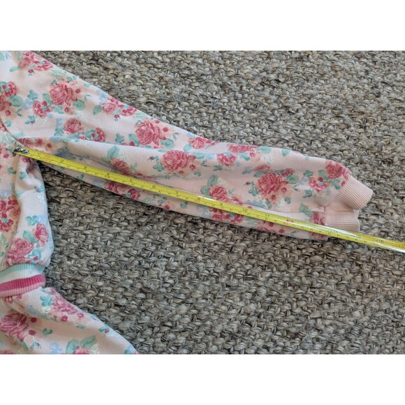 JANIE AND JACK Girls Pink Floral Long Sleeve Hooded Sweater Dress Girls Size 10 - Picture 6 of 8